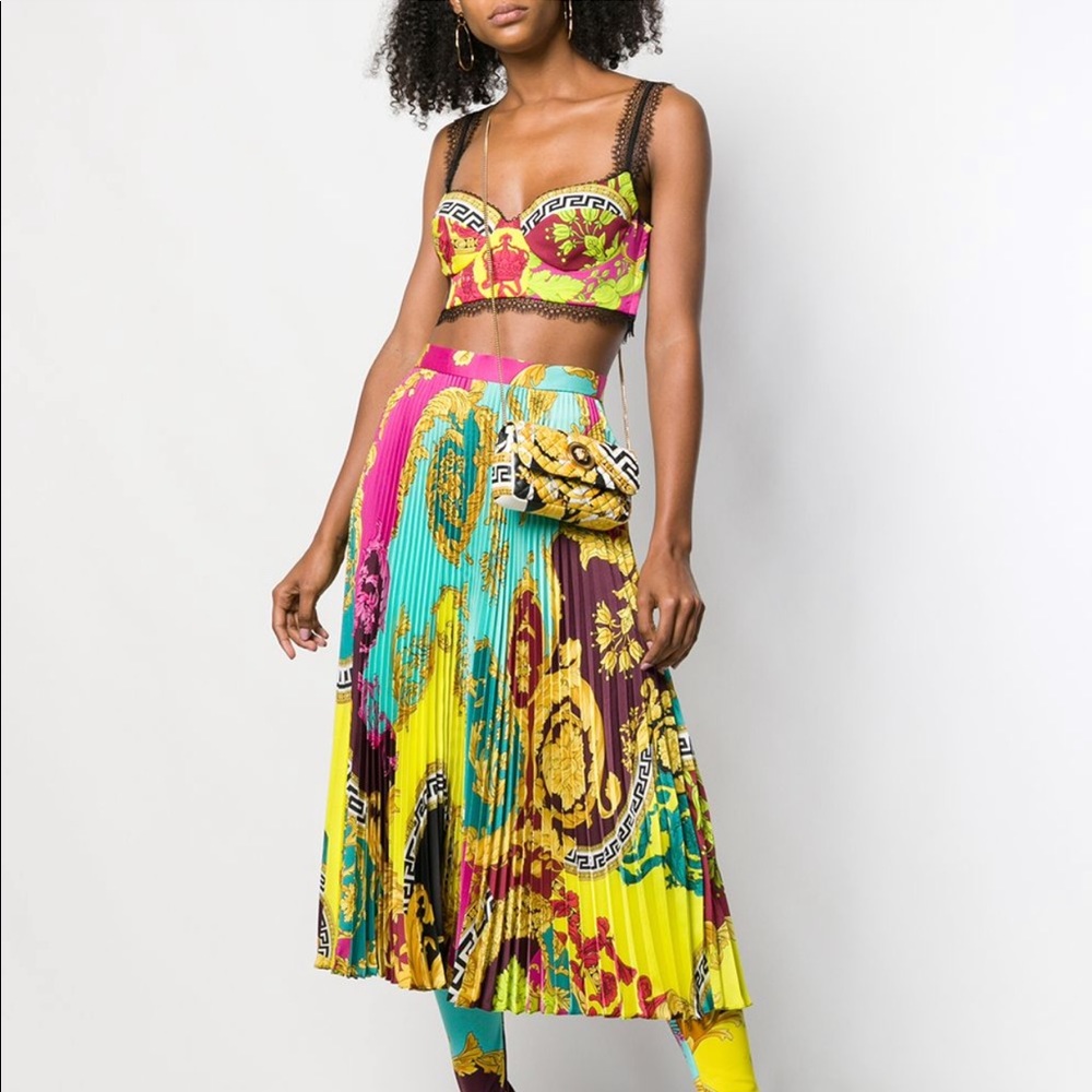 Versace mixed print bralette top